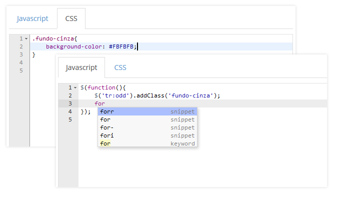 JavaScript e CSS