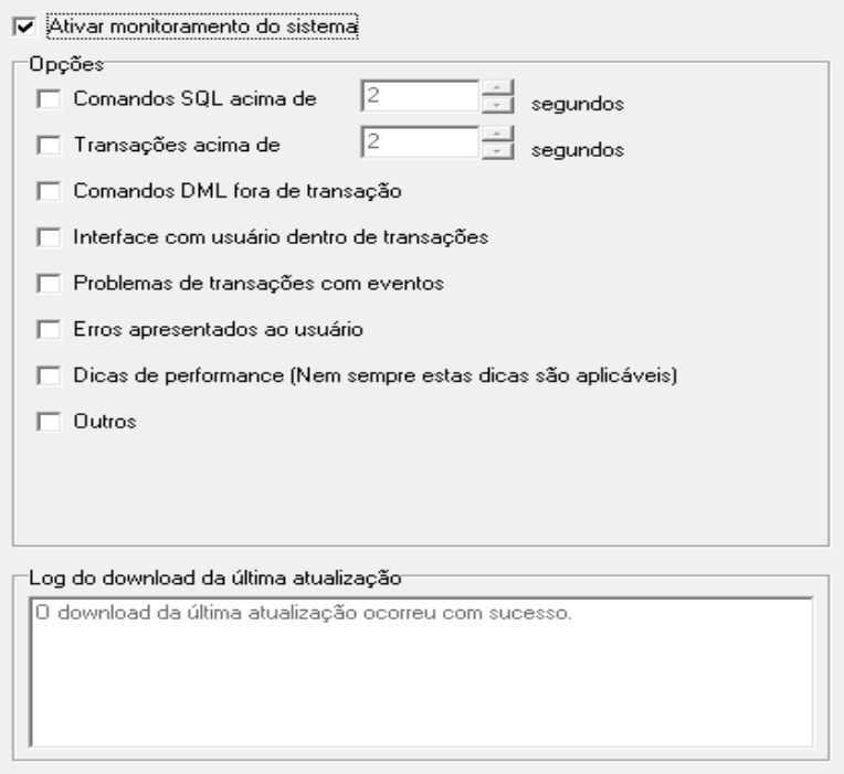 Janela de monitoramento de sistemas no Server Manager